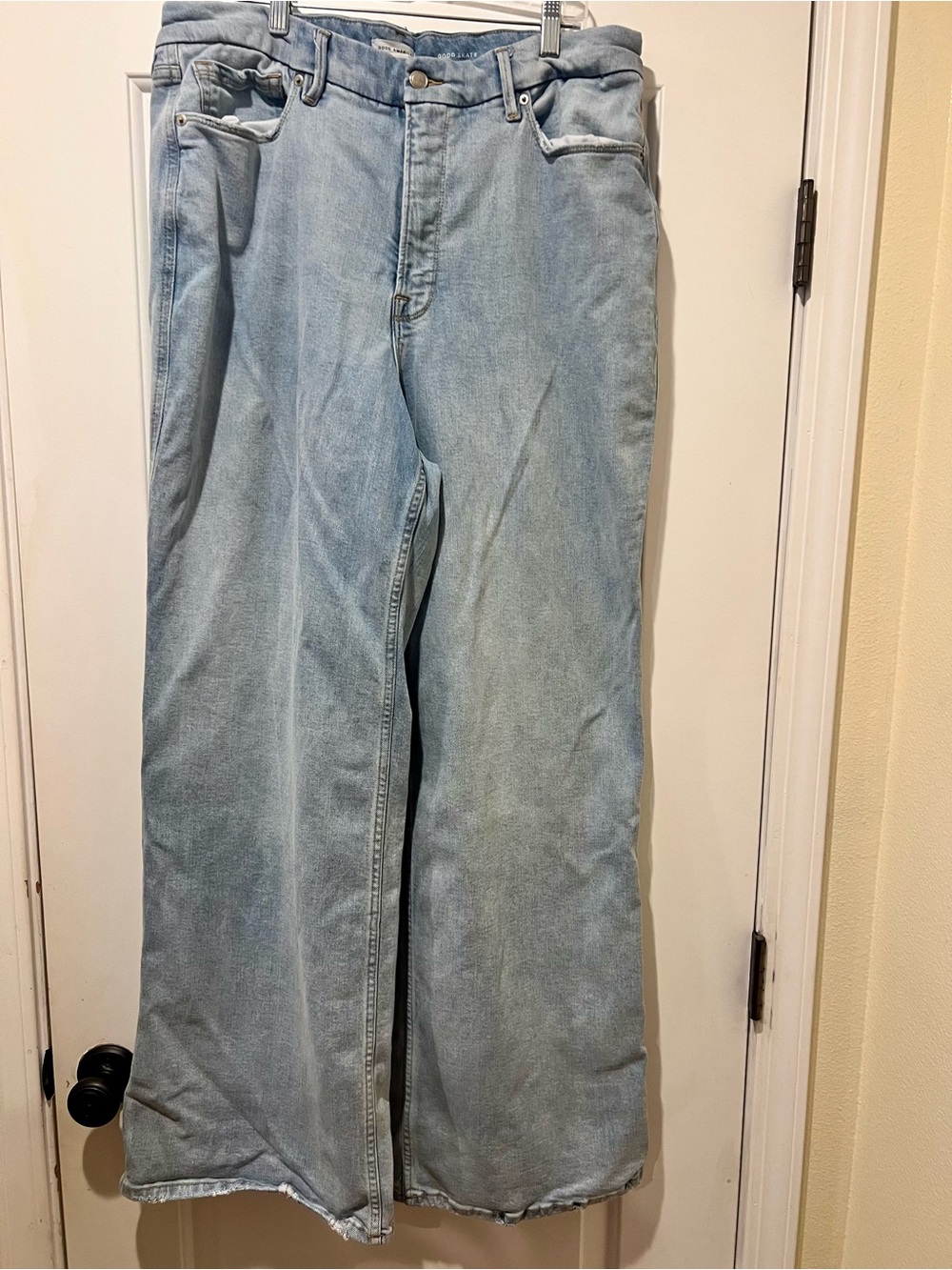 Good American Good Skate High Rise Wide Leg Jeans Indigo634 Size 15